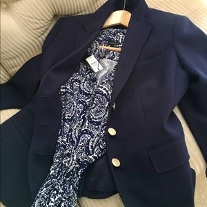 TALBOTS WOMENS NAVY BLUE BLAZER