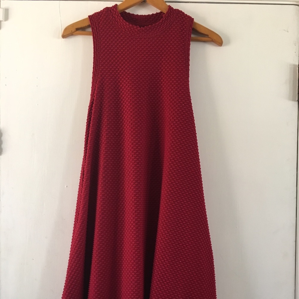 Anthropologie Red Shift Dress