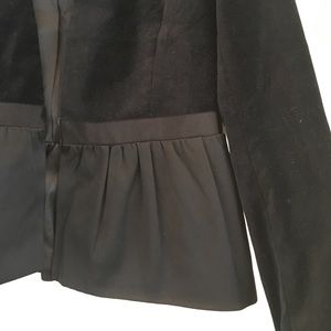 ANN TAYLOR VELVET BLAZER WITH PEPLUM BOTTOM