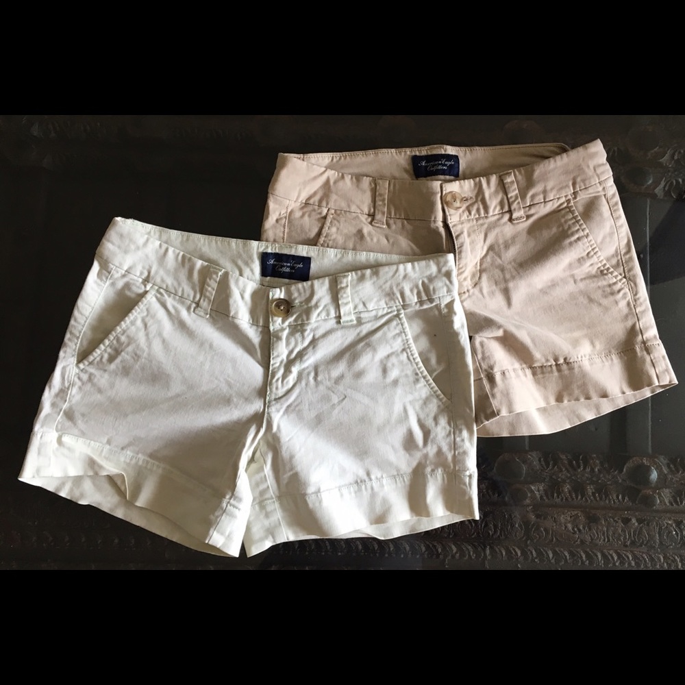 AEO midi shorts, set of 2 (mint green & khaki/tan)