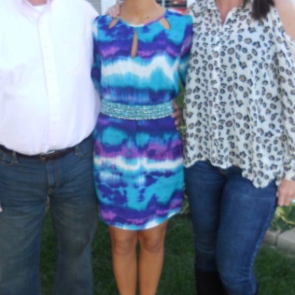 Colorful blue dress - Picture 4 of 4