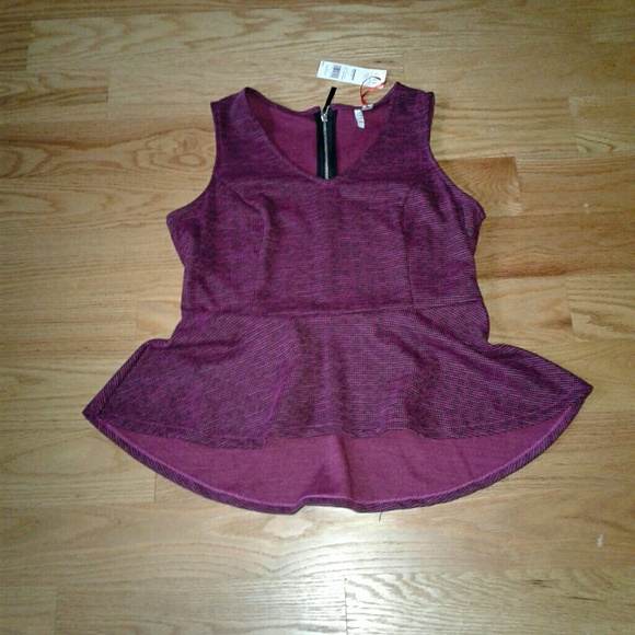 Tweed high low peplum top - Picture 3 of 4