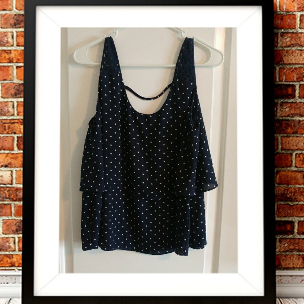 2 tiered polka dot tank