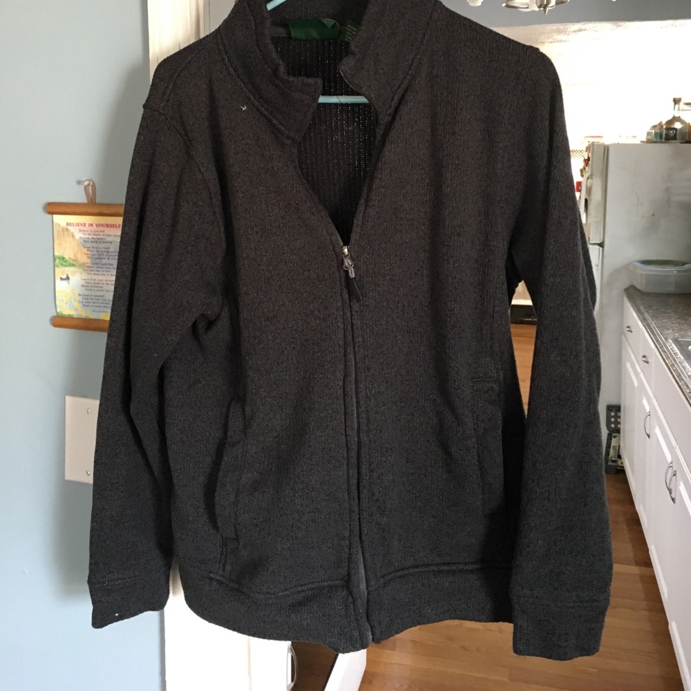 Dark grey, zip up sweater