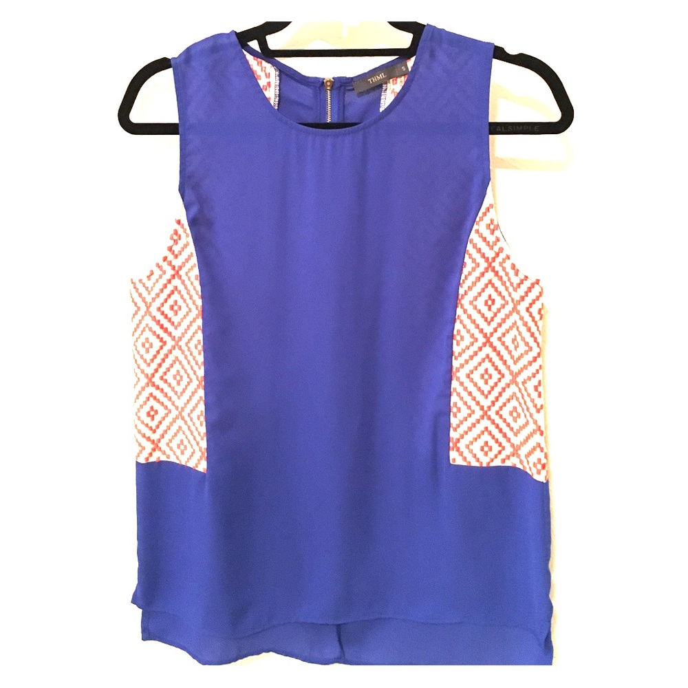 THML Royal/orange embroidered tank