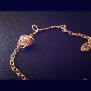 Gold Rose Necklace Handmade