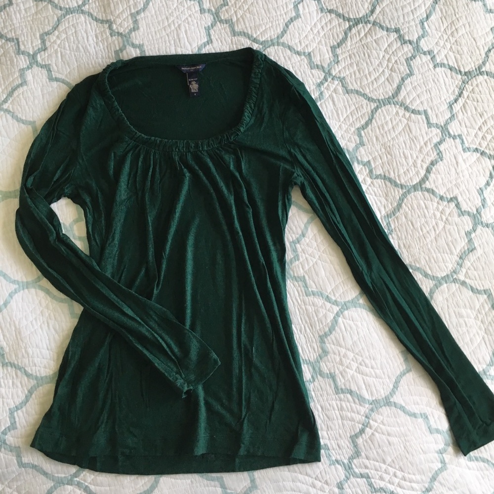 Dark green long sleeve blouse