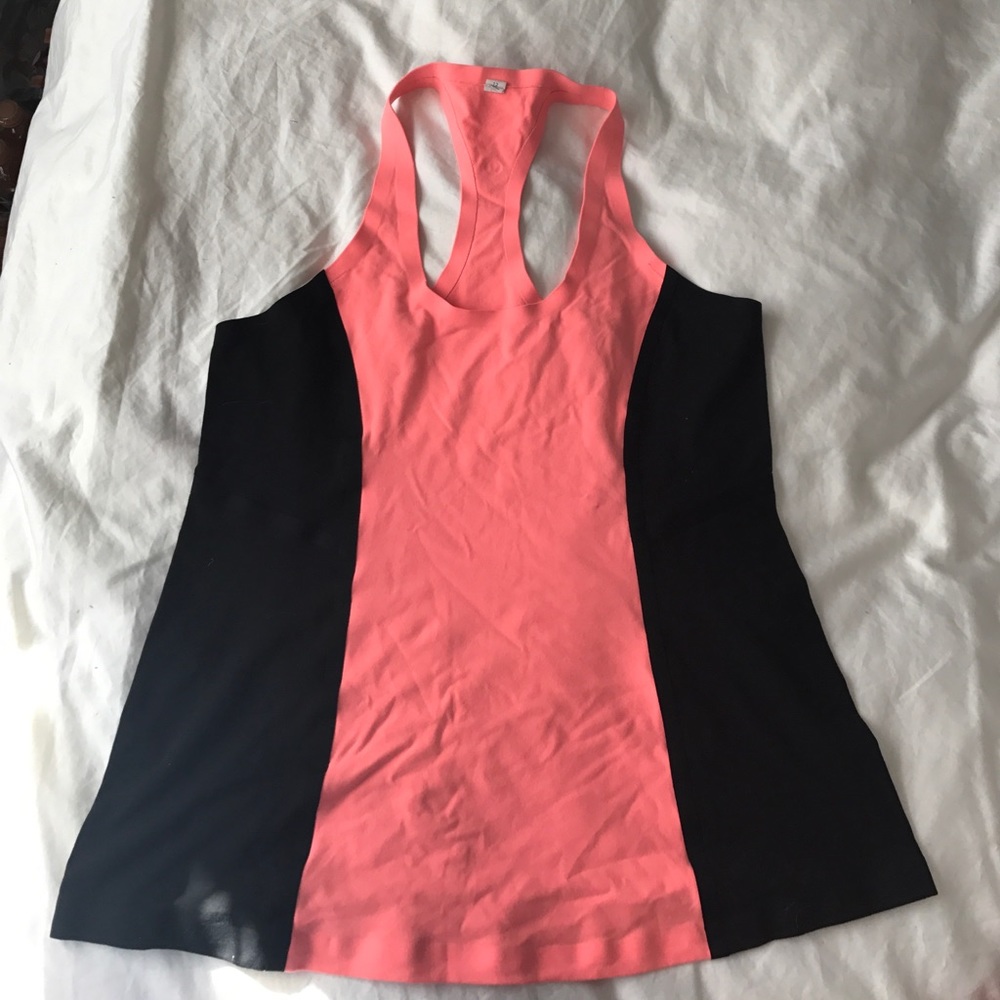 Peach and black Lululemon top