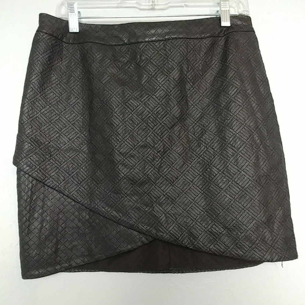 Black Faux leather wrap skirt