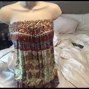 Tube top multi color Bahamian style print