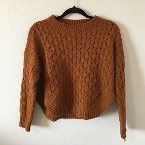 Pumpkin color knitted crop top