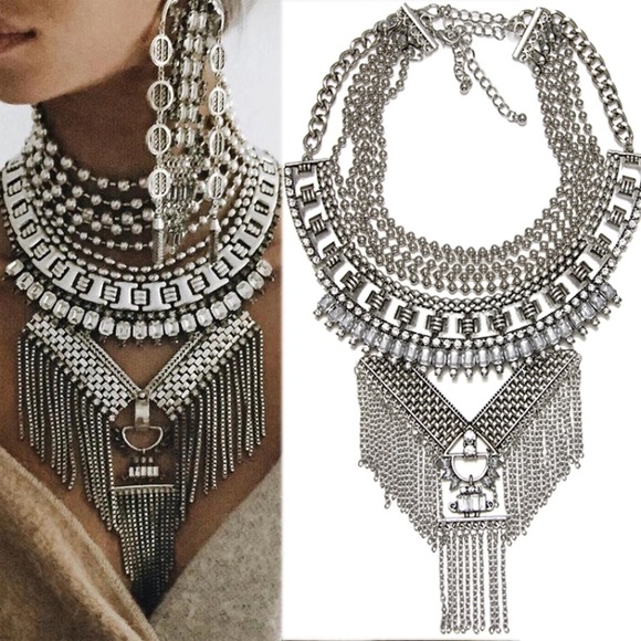 HP✨ Hemma Boho Jewel Choker Bib Statement Necklace