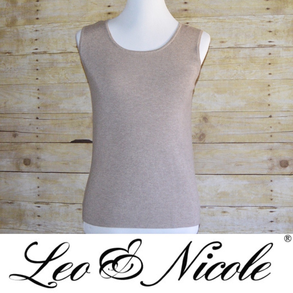 NWOT Leo & Nicole Light Brown Sleeveless Top