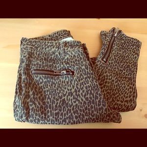 NWOT Gypsy Warrior Leopard Print Moto Skinny Jeans