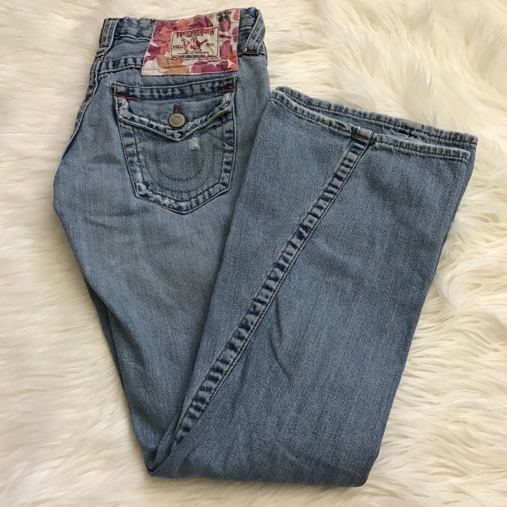 True Religion Woodstock Patchwork Distressed Jeans