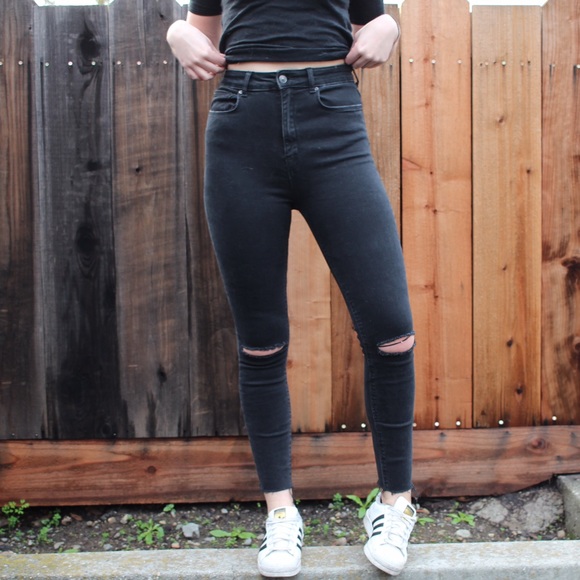 zara ripped knee jeans