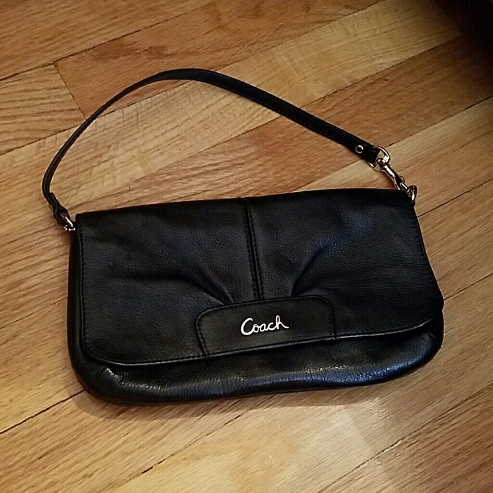 Black Coach leather clutch