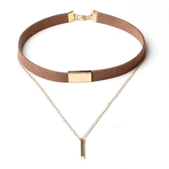Jewelry - Velvet brown & gold choker ☮️💝
