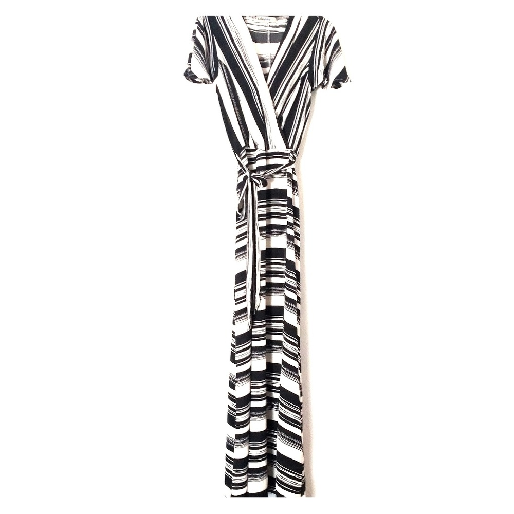 Black and White wrapped maxi dress