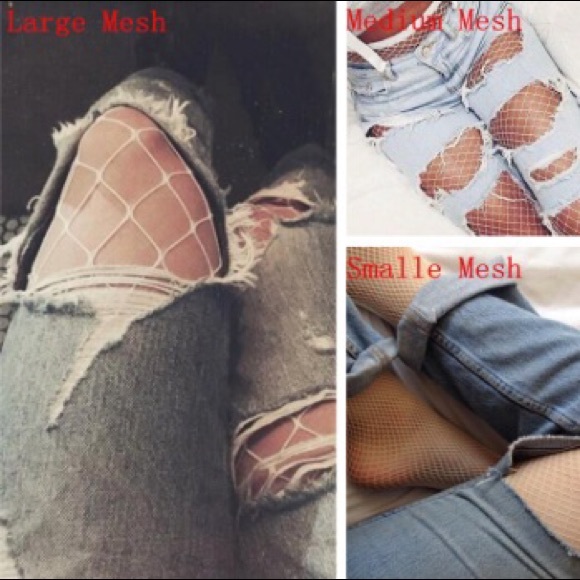 White Fishnet Stockings - Picture 4 of 5