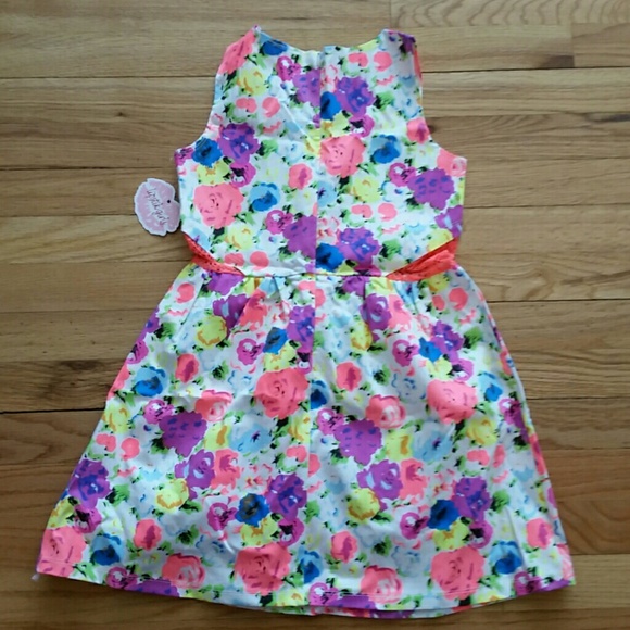 Lipstik Girls NWT Multi Colored Floral Print Dress - Picture 3 of 3