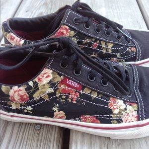 Floral Black Vans