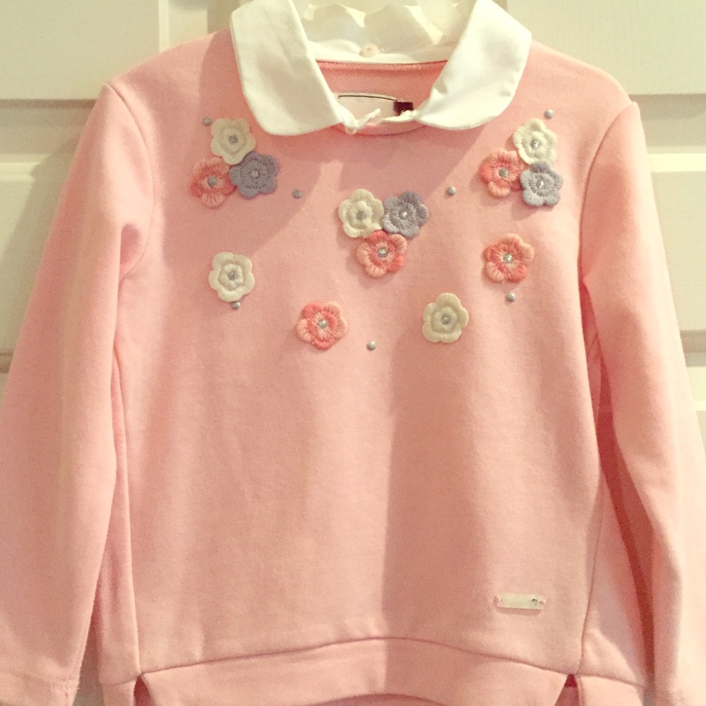 Mayoral pullover sweatshirt with flowers