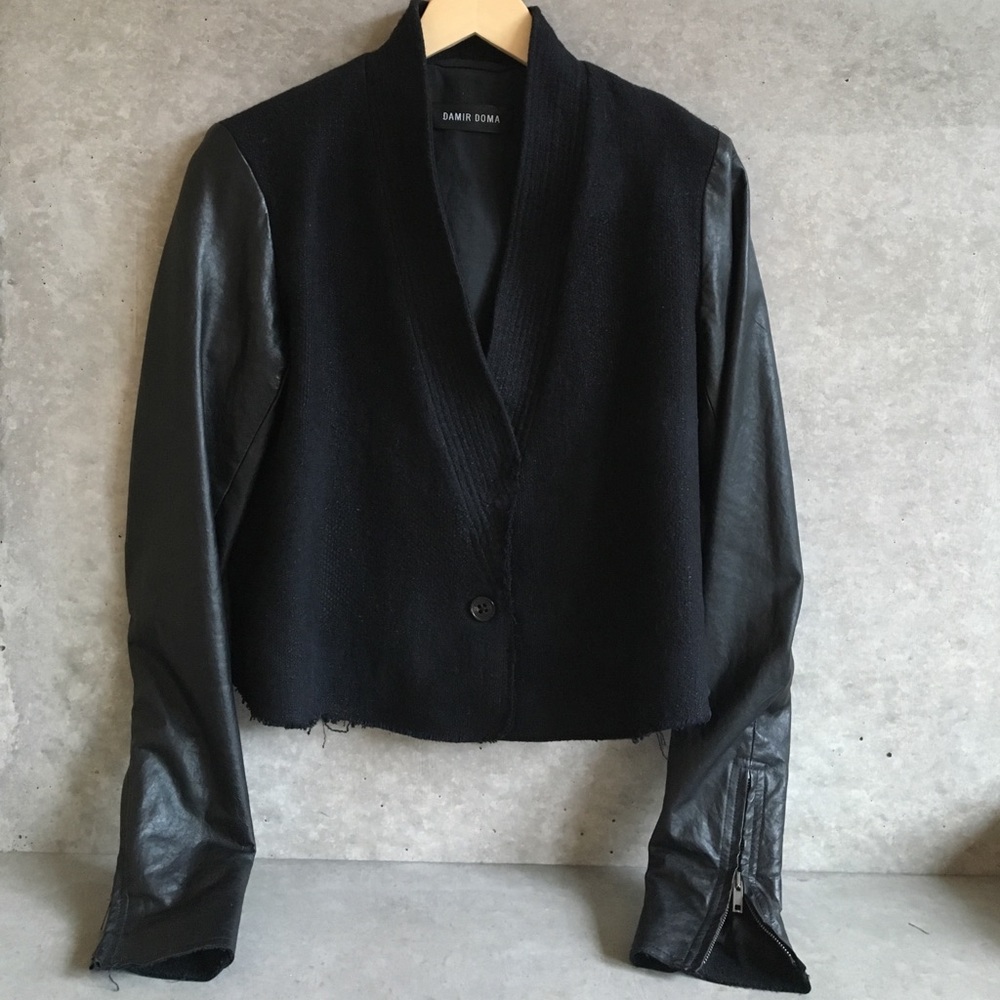 DAMIR DOMA leather + wool jacket