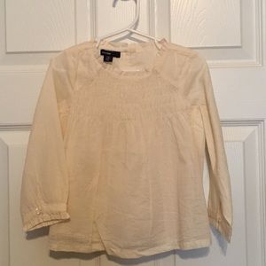 GAP Shirt-cream with long sleeves and smocking