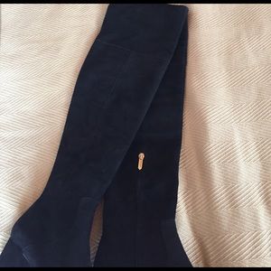 Black Suede over-knee boots