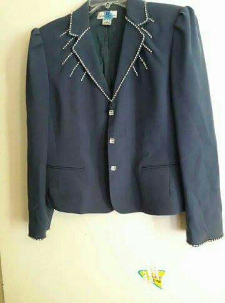 Blue Blazer with Rhinestones