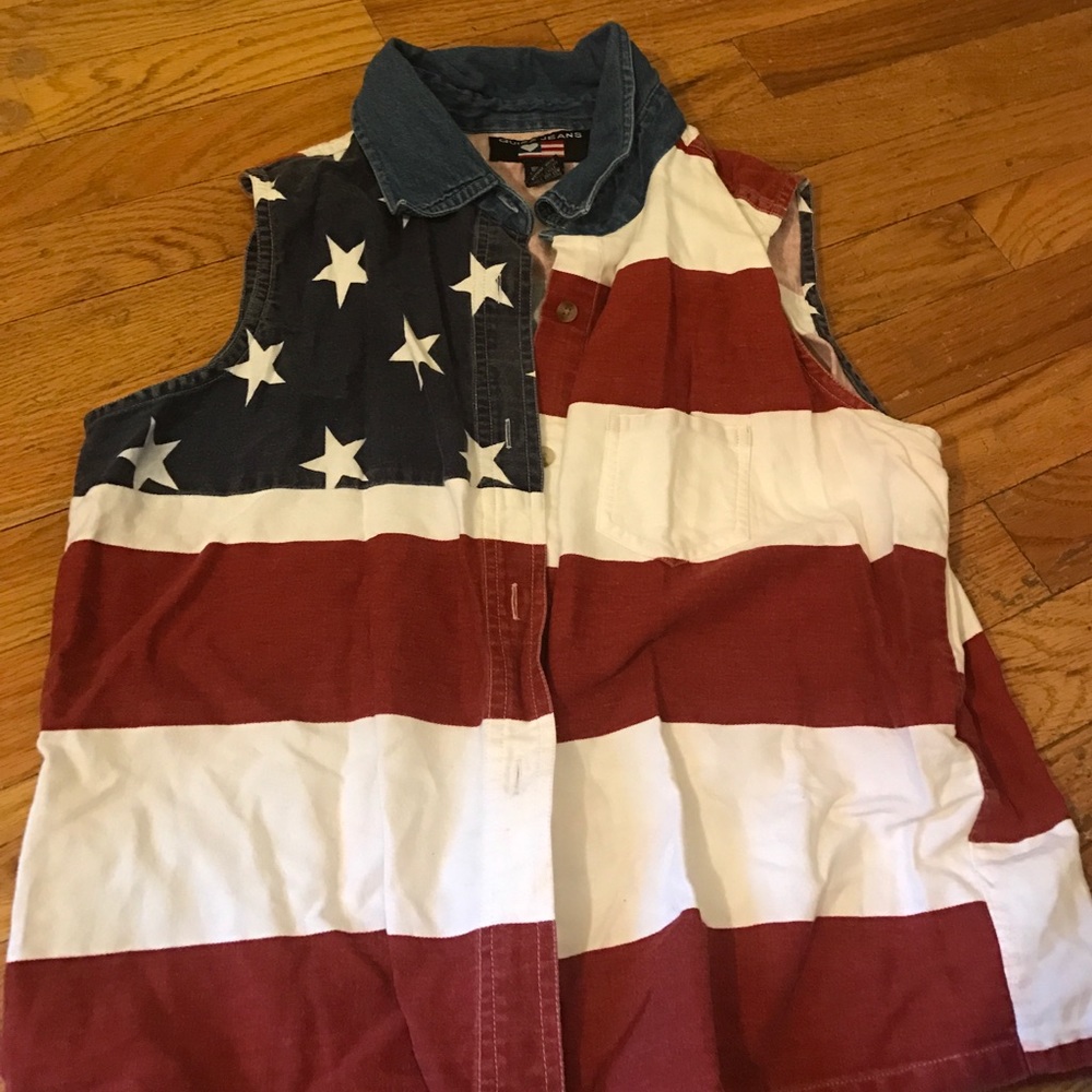 Fourth of July denim button down