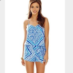 Lilly Pulitzer Dusk romper Blue crush NWOT-So cute