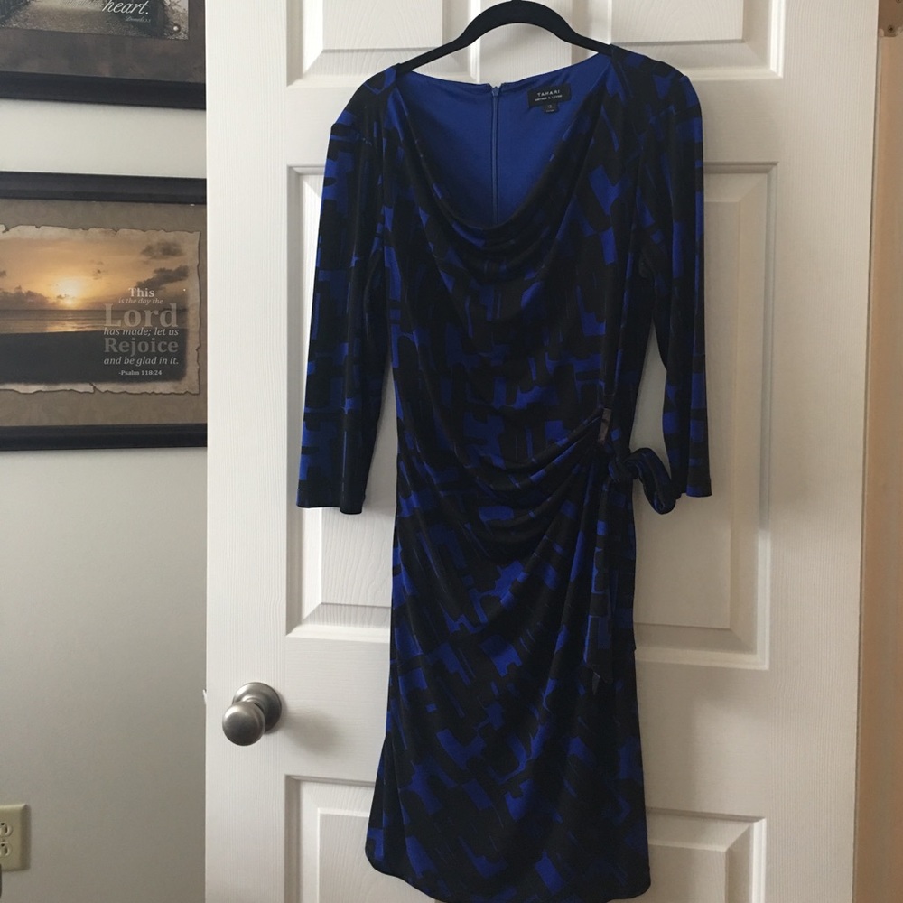 Sz 12 Tahiri Blue & Black dress