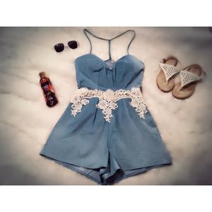 Blue & White Summer Romper - Fashion Nova