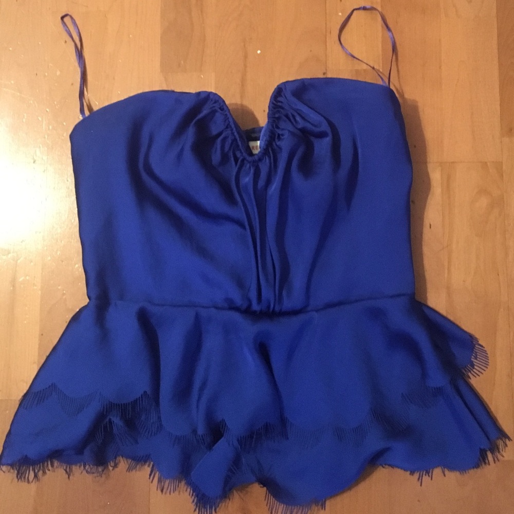 REBECCA TAYLOR Sweatheart neck strapless shirt