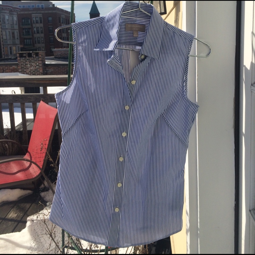 Banana Republic Striped Button-up Tank (NWT)
