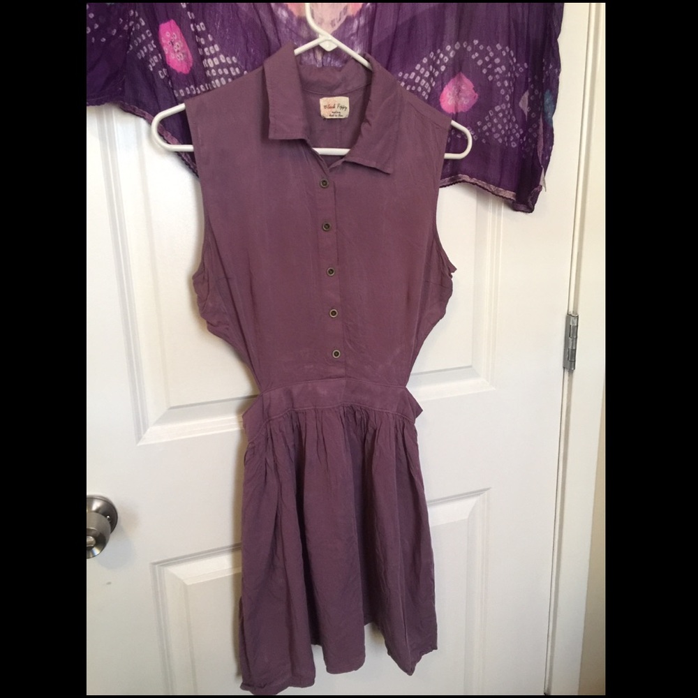 Purple Cut Out Black Poppy Summer Dress 🎀