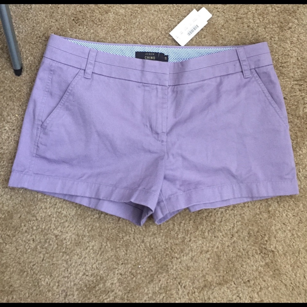 Lavender 3 inch chinos from J. Crew
