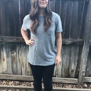 Grey Brandy Melville Pocket Tee