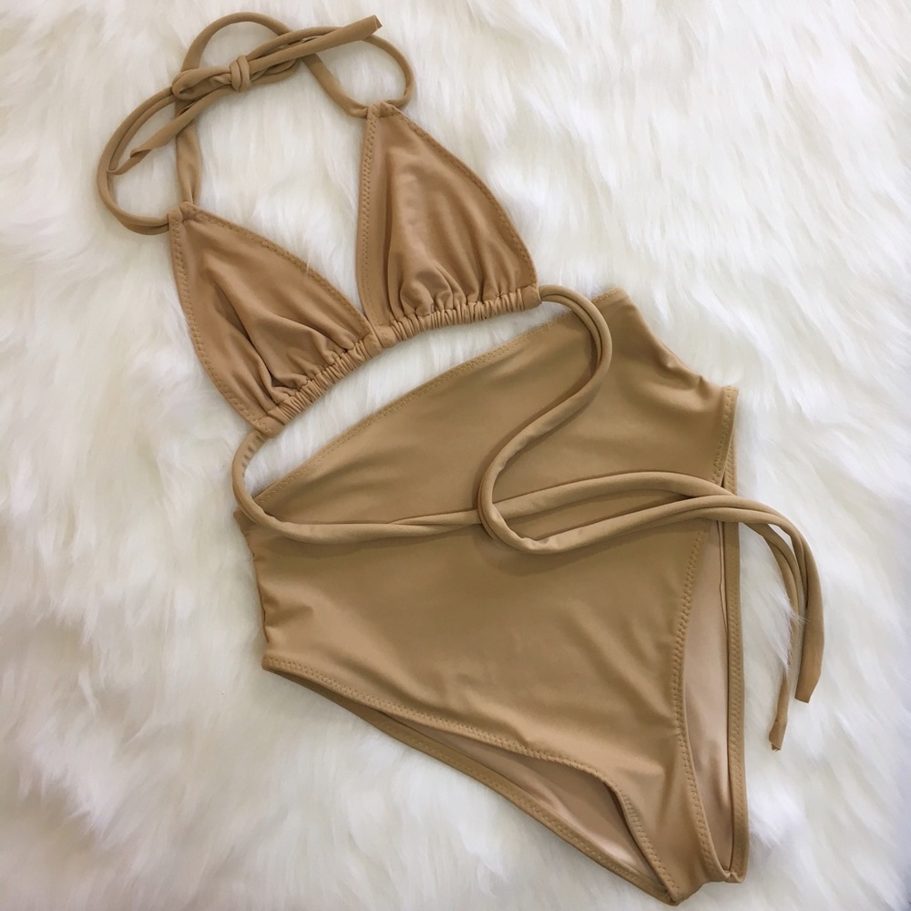 Nude high waist swimsuit