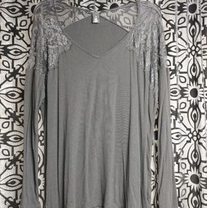 Black Lace Cut out Shoulder