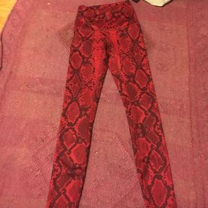 Lululemon red print yoga pants