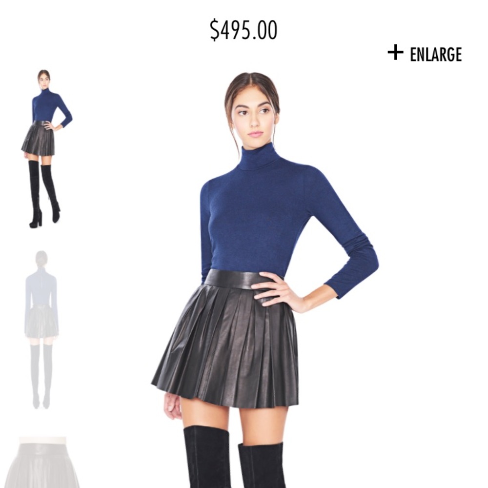 Alice and Olivia size 2 black leather skirt