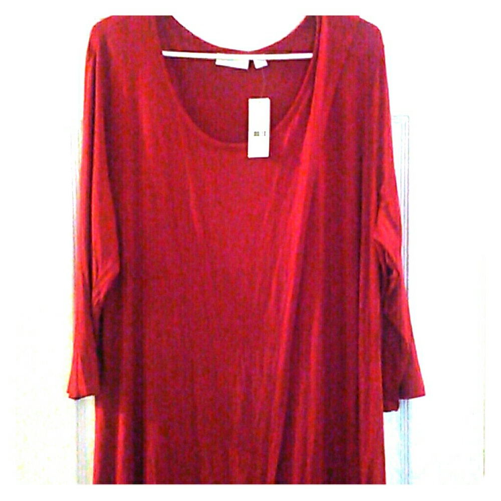 New york & co long sleeve wrap drape top/dress NWT