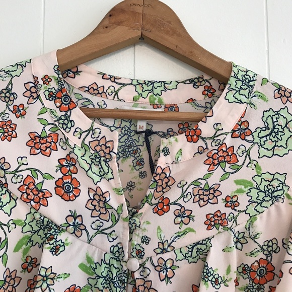 Floral Long Bell Sleeve Blouse - Picture 2 of 4