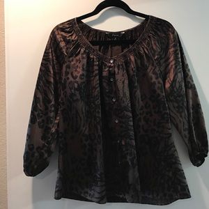 Animal Print Button Up A1