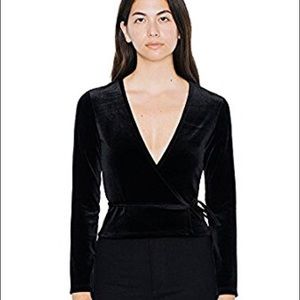 American Apparel Velvet Wrap Top