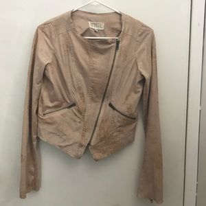 Georgie faux suede/ textured thin jacket - size S