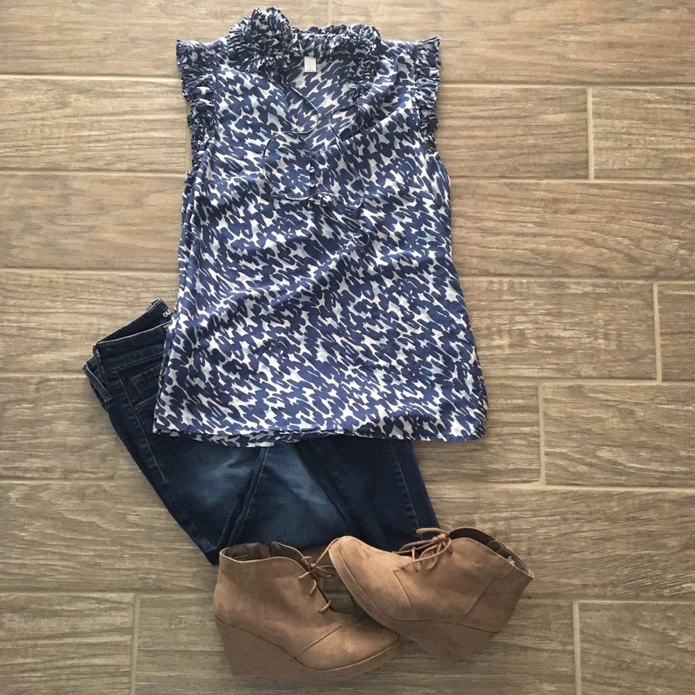 Flirty Loft Ruffle Shell Top